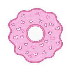 Free clipart pink donut with hearts